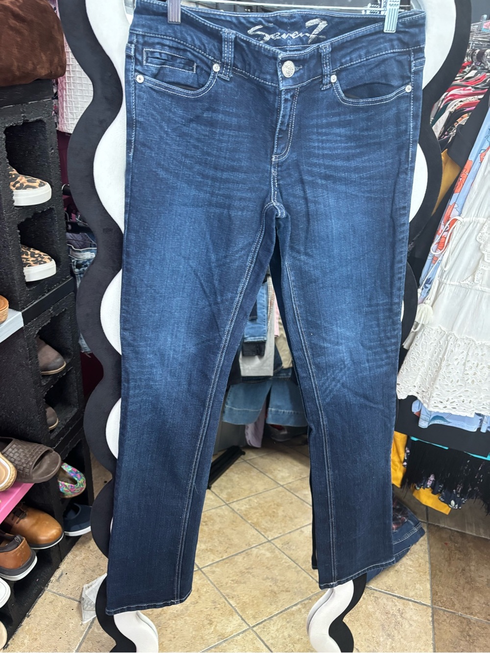 7 For All Mankind Dark Blue Boot Cut Jeans